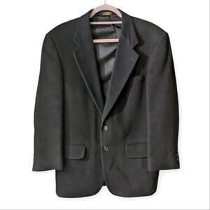 Stafford Men's 100% Camel Hair Black Sports Jacket Blazer 38S